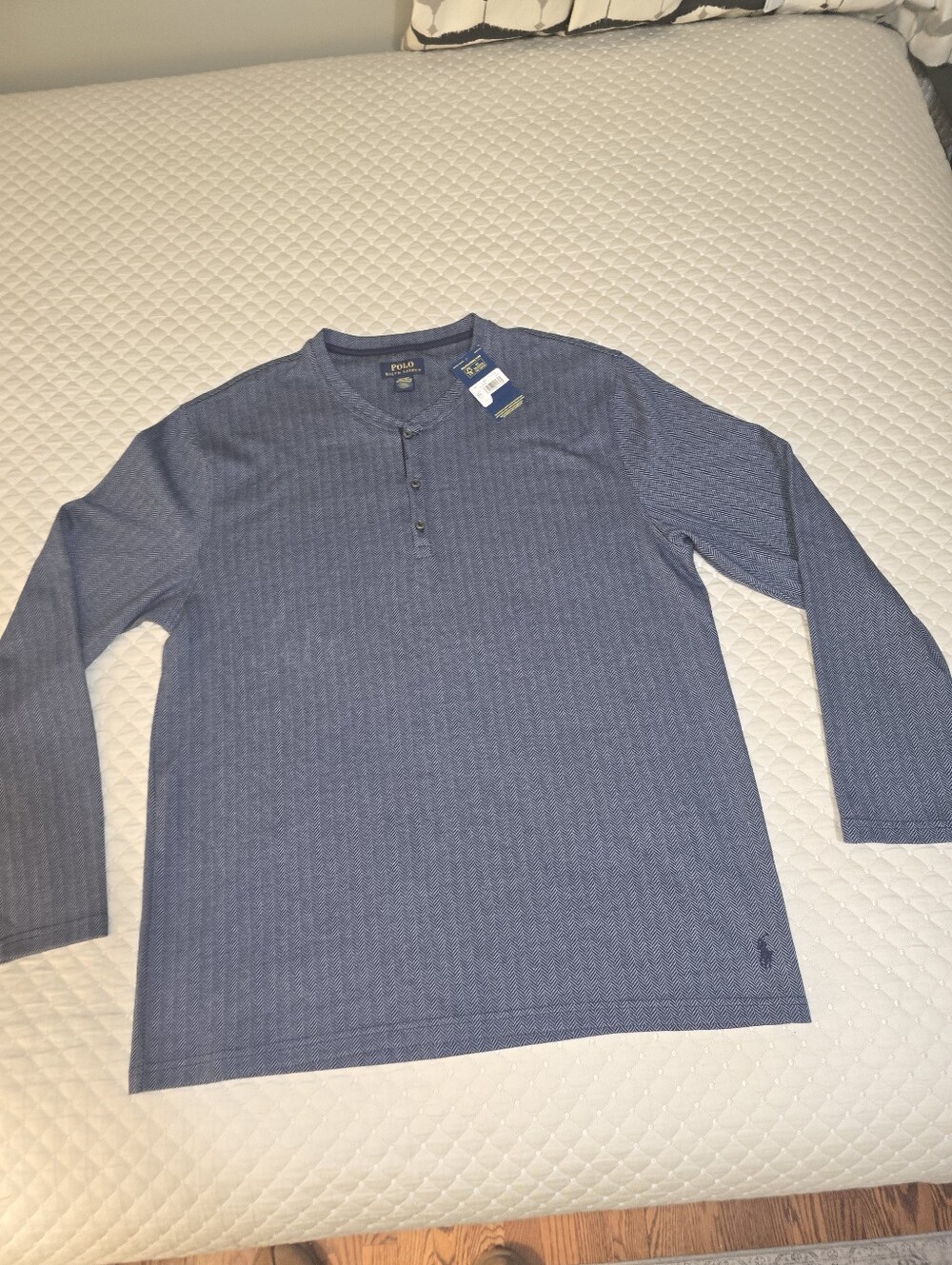 XL - Polo by Ralph Lauren Navy Blue Long-Sleeve Henley Sleep Wear (NWT)